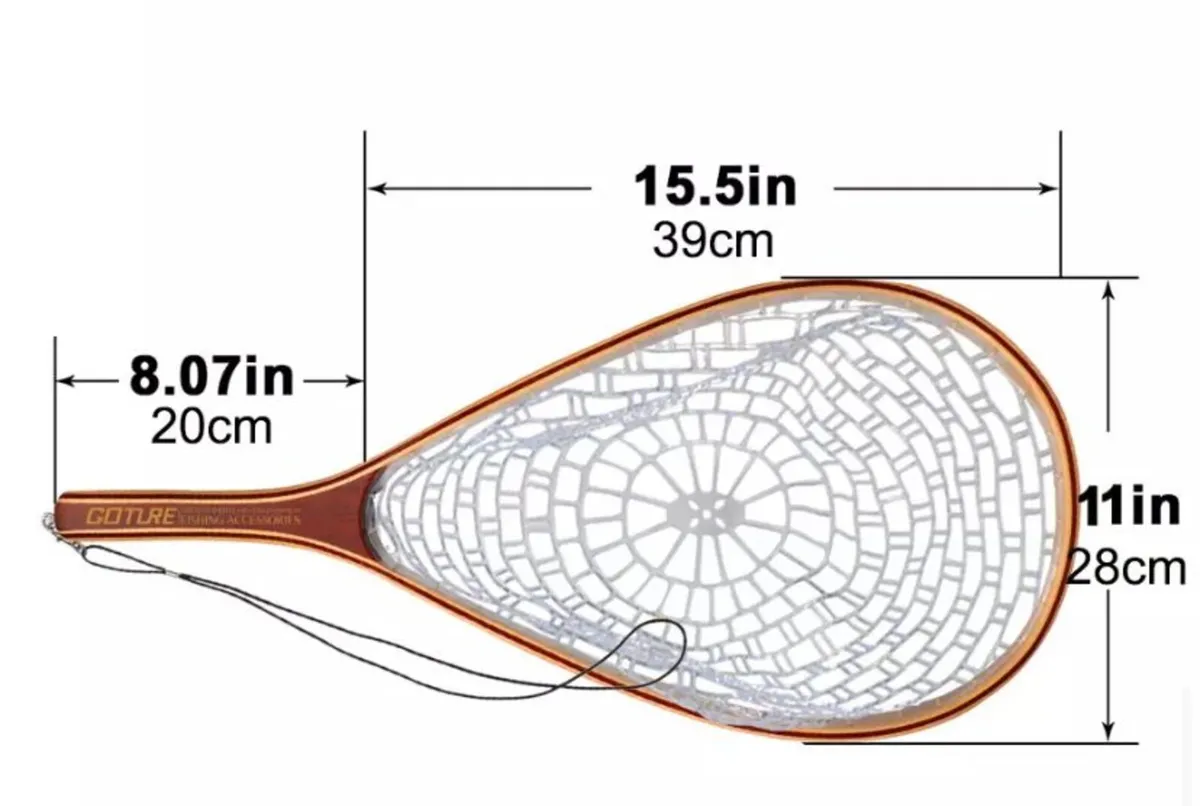 Fly Fishing Landing Net Wooden Handle Frame - Image 2