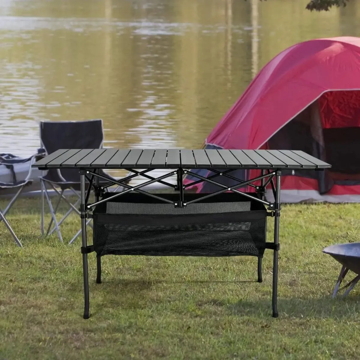 Foldable Camping Table, Alloy Steel Roll-up Picnic - Image 2