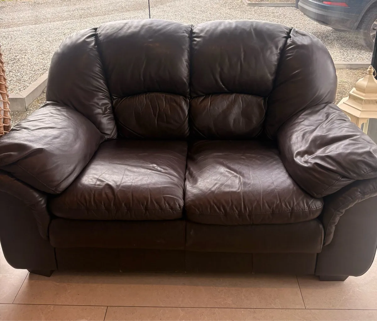 3 Seater & 2 Seater Leather Sofa - Image 3
