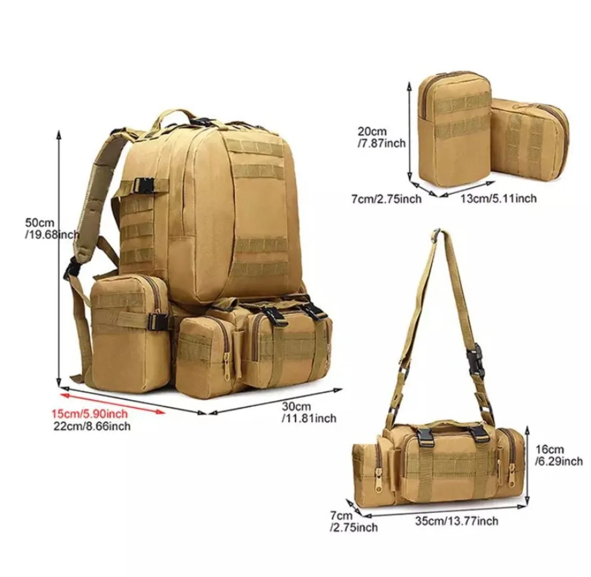 Military Tactical Backpack, Multiple pockets - Image 4