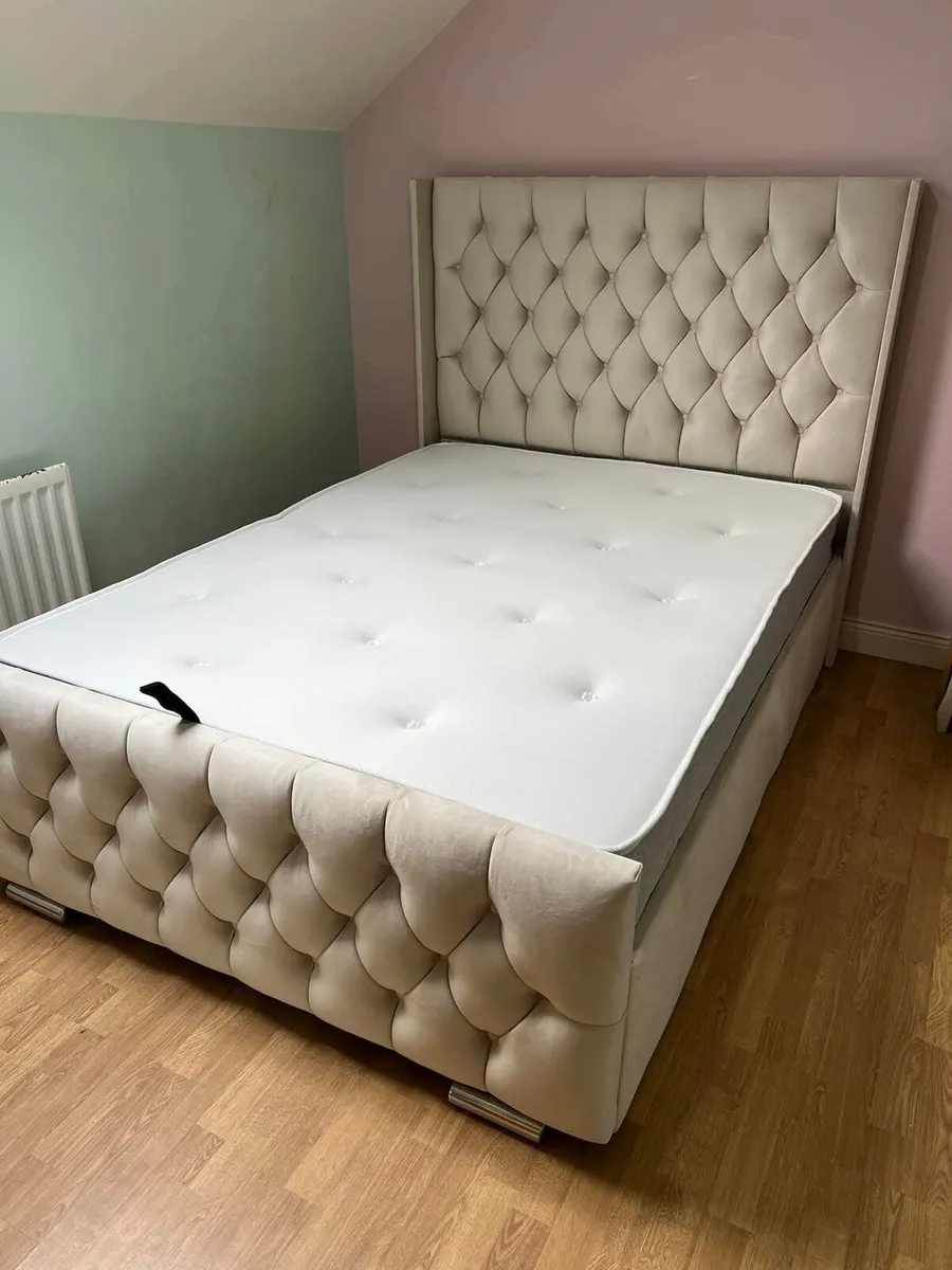 Double & King Size Bed Frame With Mattress Opt - Image 1