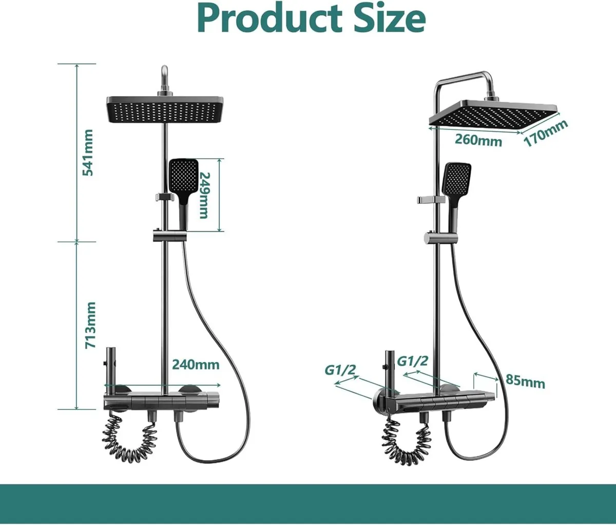 Shower Mixer Set with Piano Key Control 4 - Image 3