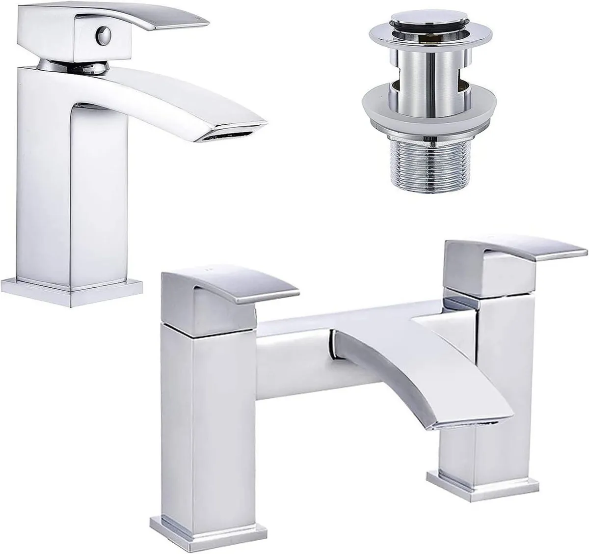 Bathroom Waterfall Basin Taps with Pop Up Waste - Image 1