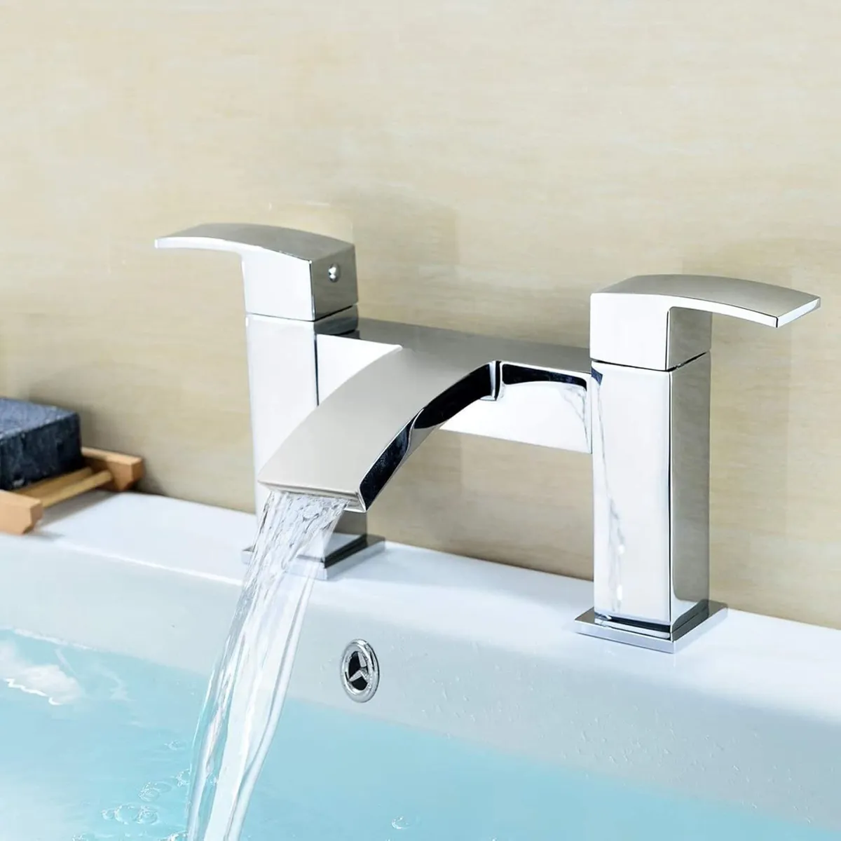Bathroom Waterfall Basin Taps with Pop Up Waste - Image 2