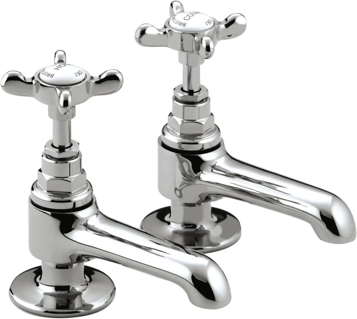 Basin Pillar Taps with Crosshead Handles Single - Image 1