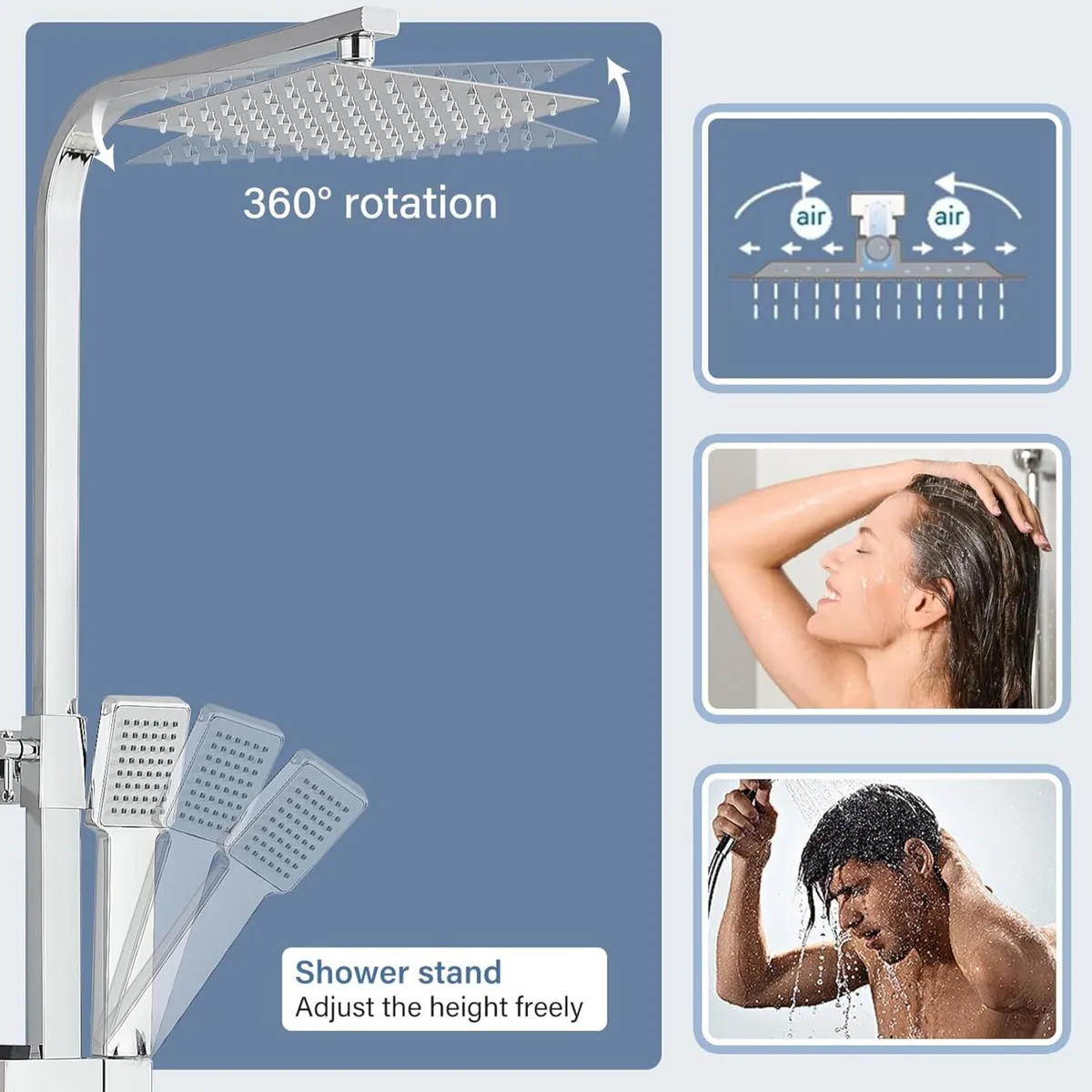 Bathroom Thermostatic Shower Mixer Set and with - Image 3