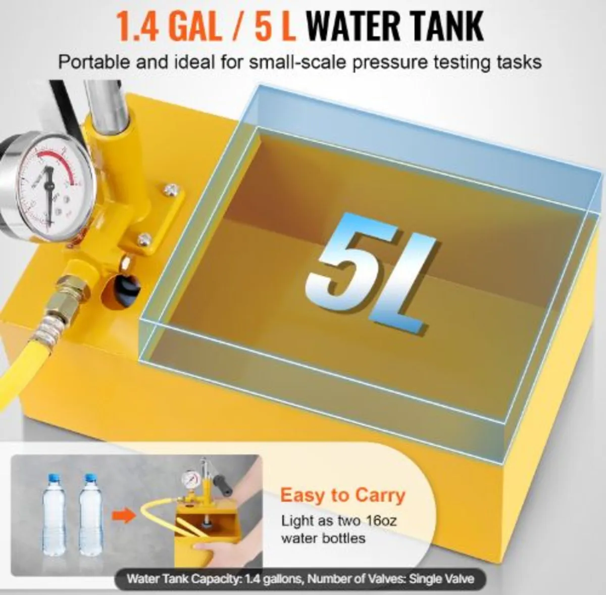 Hydrostatic Test Pump, Max 25 bar/362 PSI, Single - Image 3