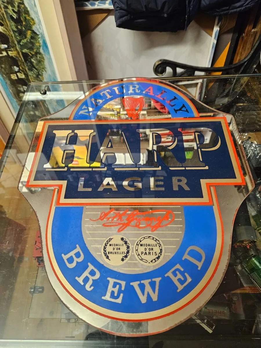Vintage Guinness Harp Mirror - Image 2