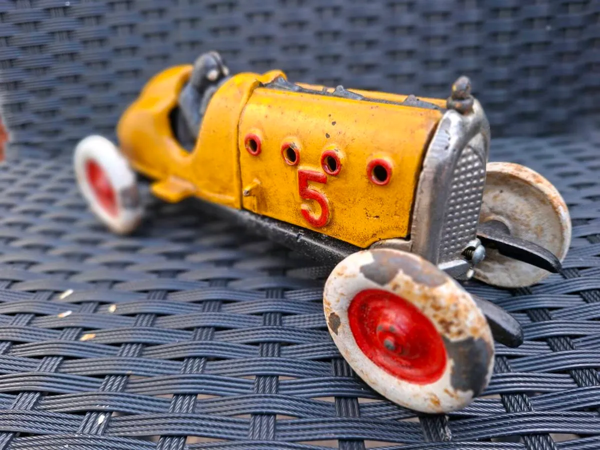Old Heavy Cast Iron Race Car - Image 1