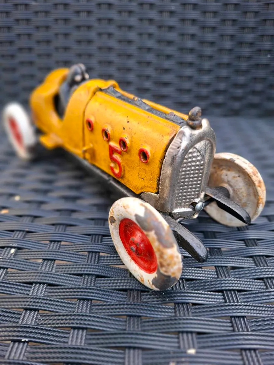 Old Heavy Cast Iron Race Car - Image 2