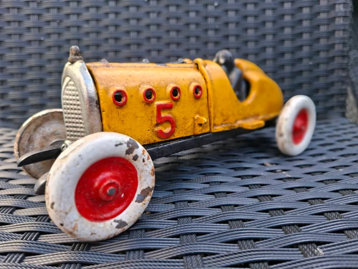 Old Heavy Cast Iron Race Car - Image 3