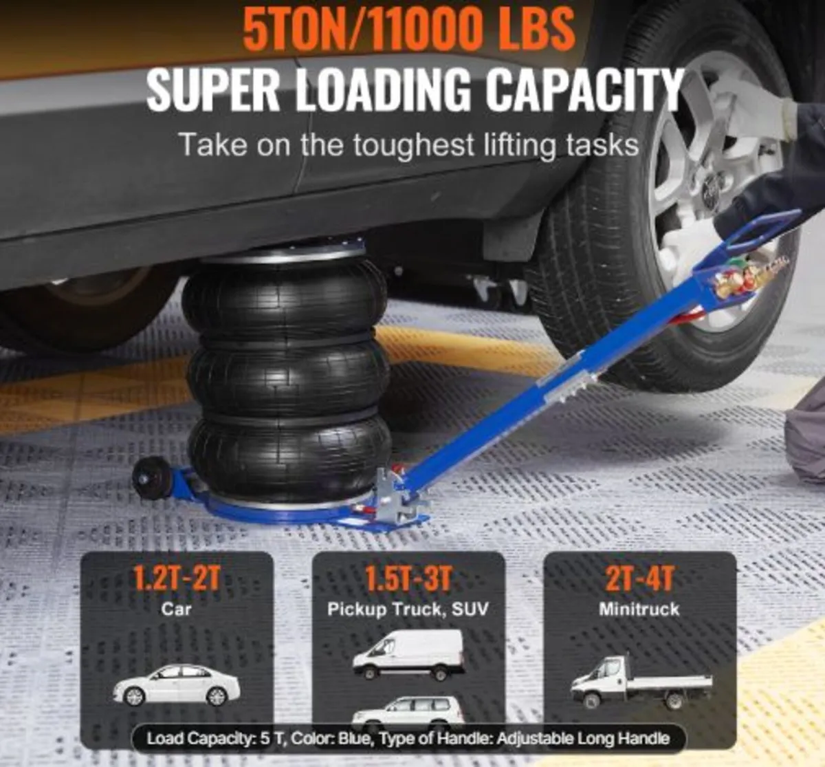 Air Jack, 5 Ton/11000 lbs Triple Bag Air Jack, - Image 2