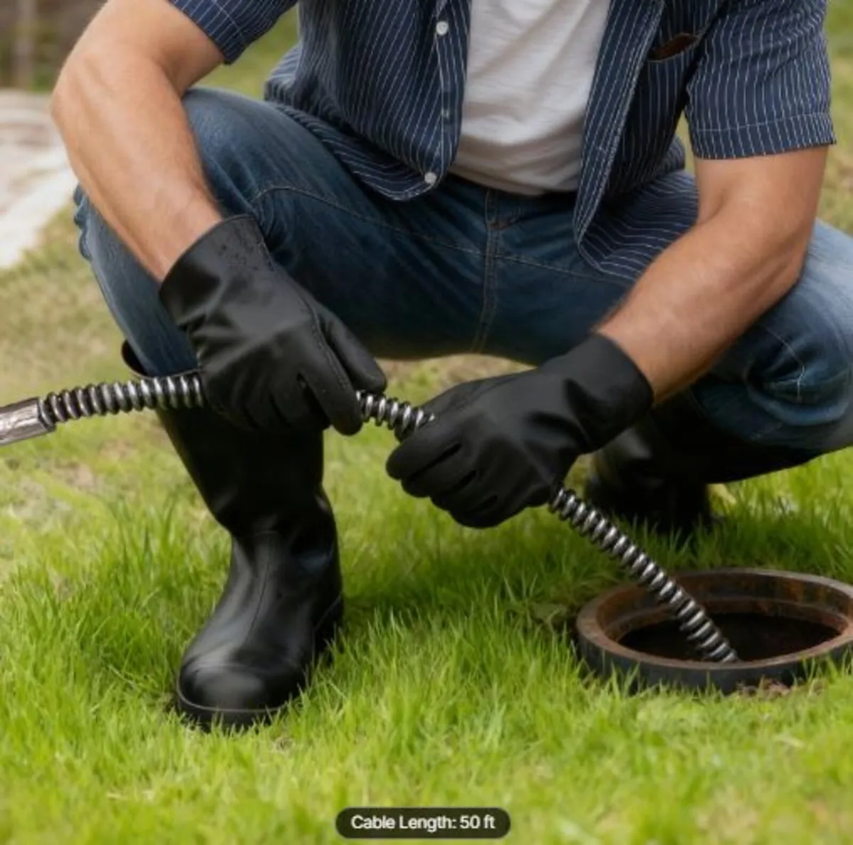 Drain Cleaning Cable 1524 cm x 1.0 cm Solid Core - Image 4