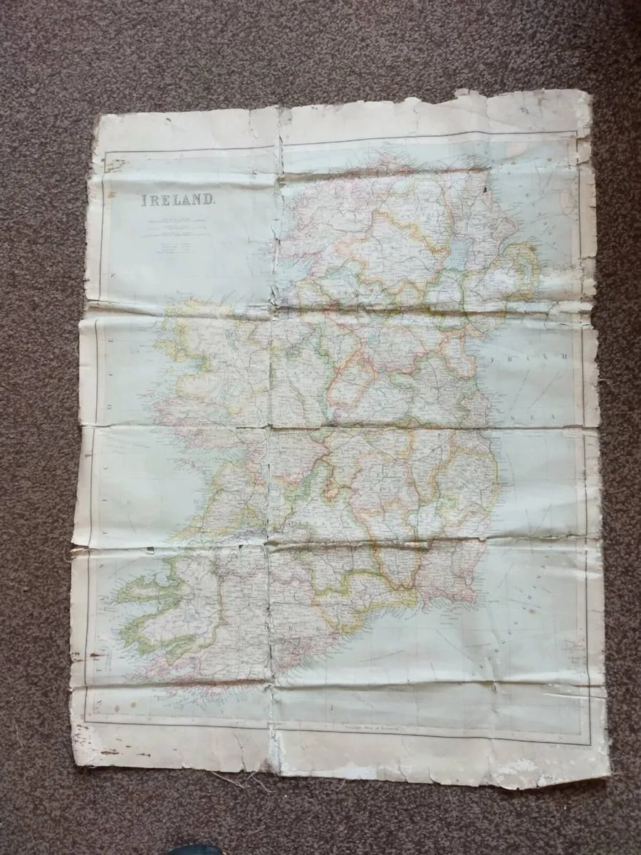Antique 1890's Map of Ireland - Image 1