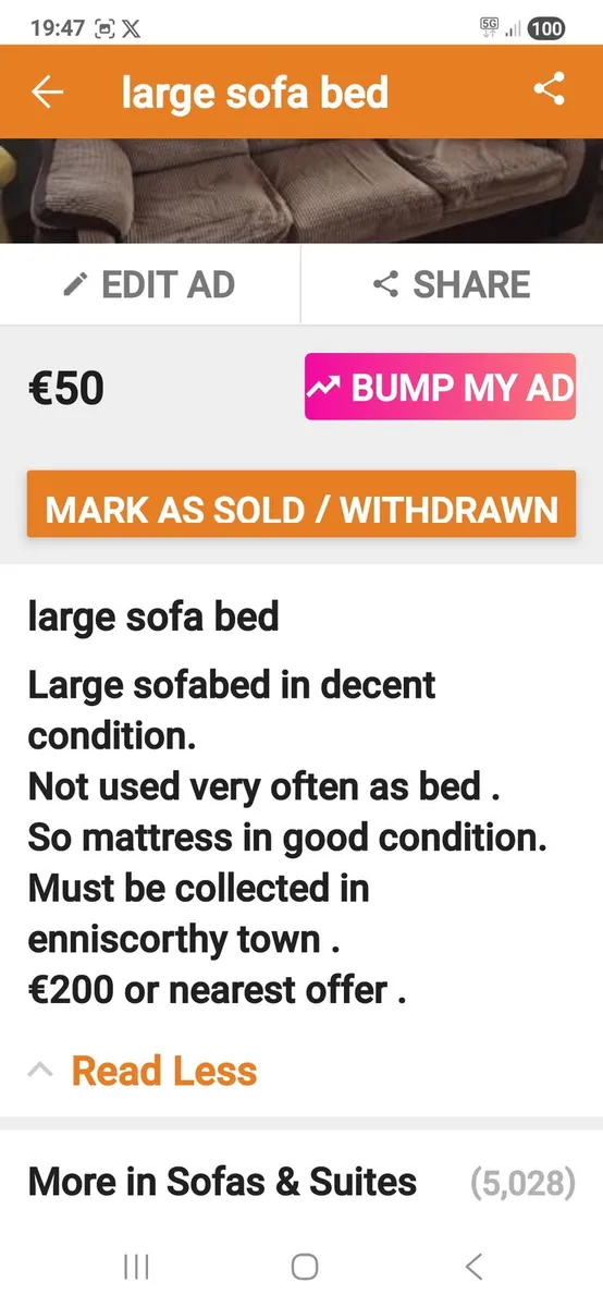 Large sofa bed - Image 4