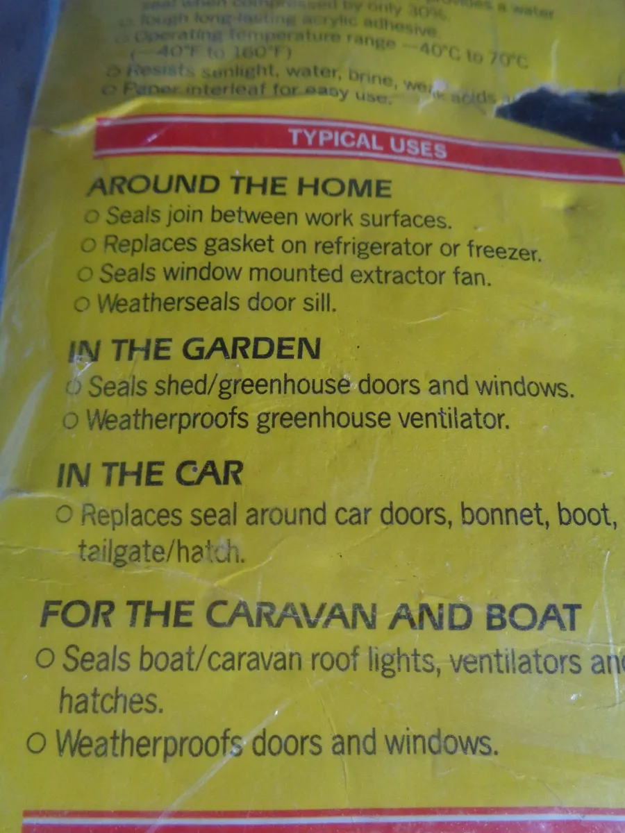 "Sellotape" Waterproof Sealing Strip for Sale - Image 3