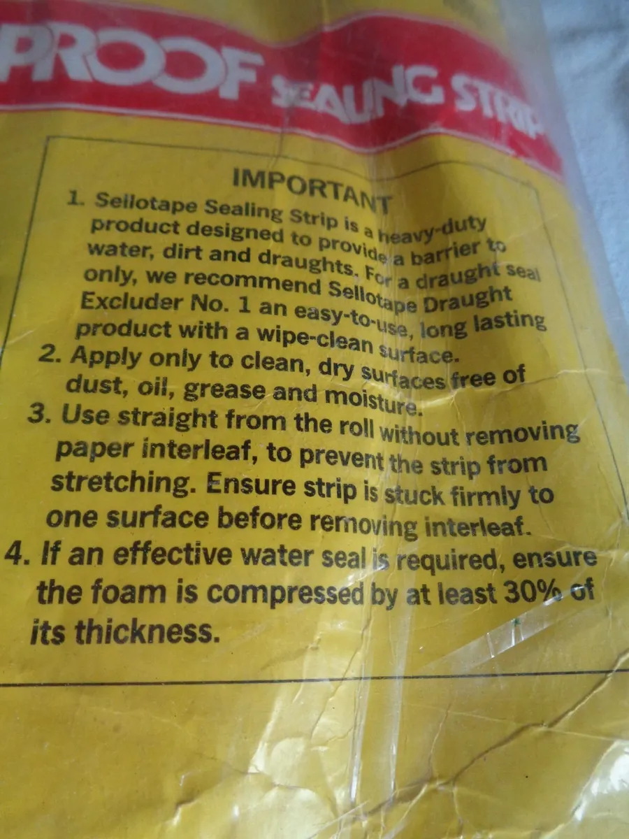 "Sellotape" Waterproof Sealing Strip for Sale - Image 4