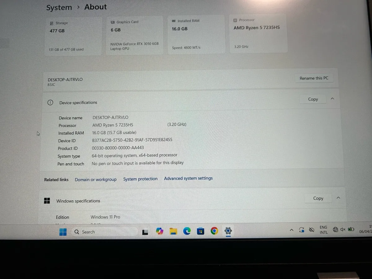 Lenovo LOQ 15 Gaming Laptop – RTX 3050 / 16GB RAM - Image 4
