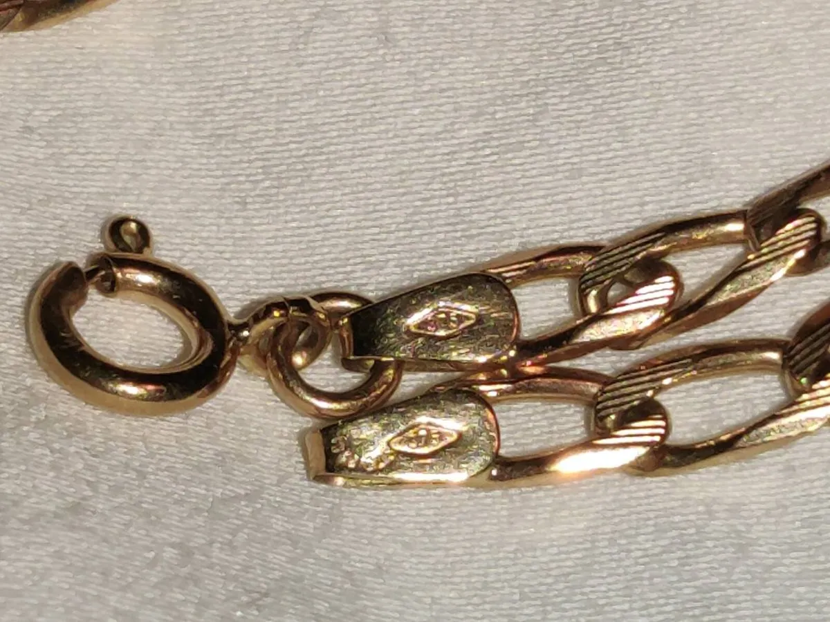 ROUND LINKS, 9CT SOLID Gold 5.06g 8"Long Bracelet - Image 3