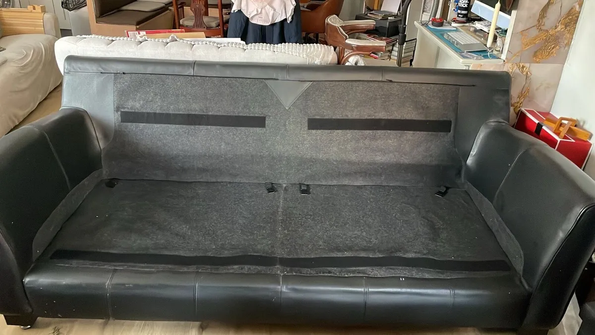 Black Leather Couch - Image 3