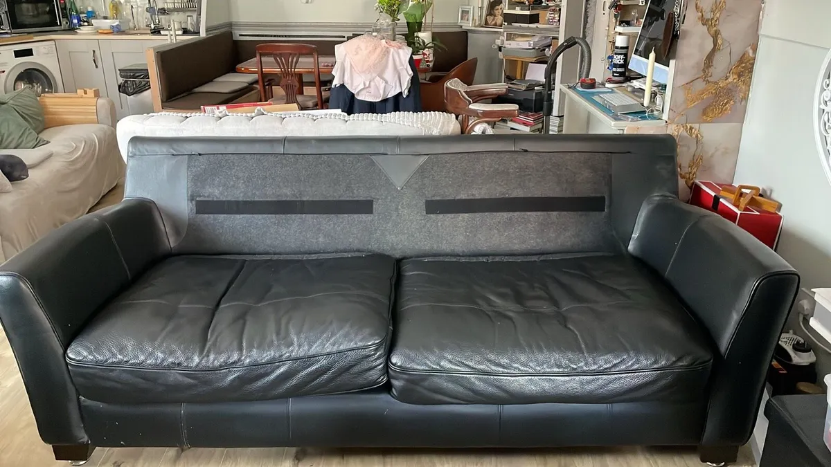 Black Leather Couch - Image 4