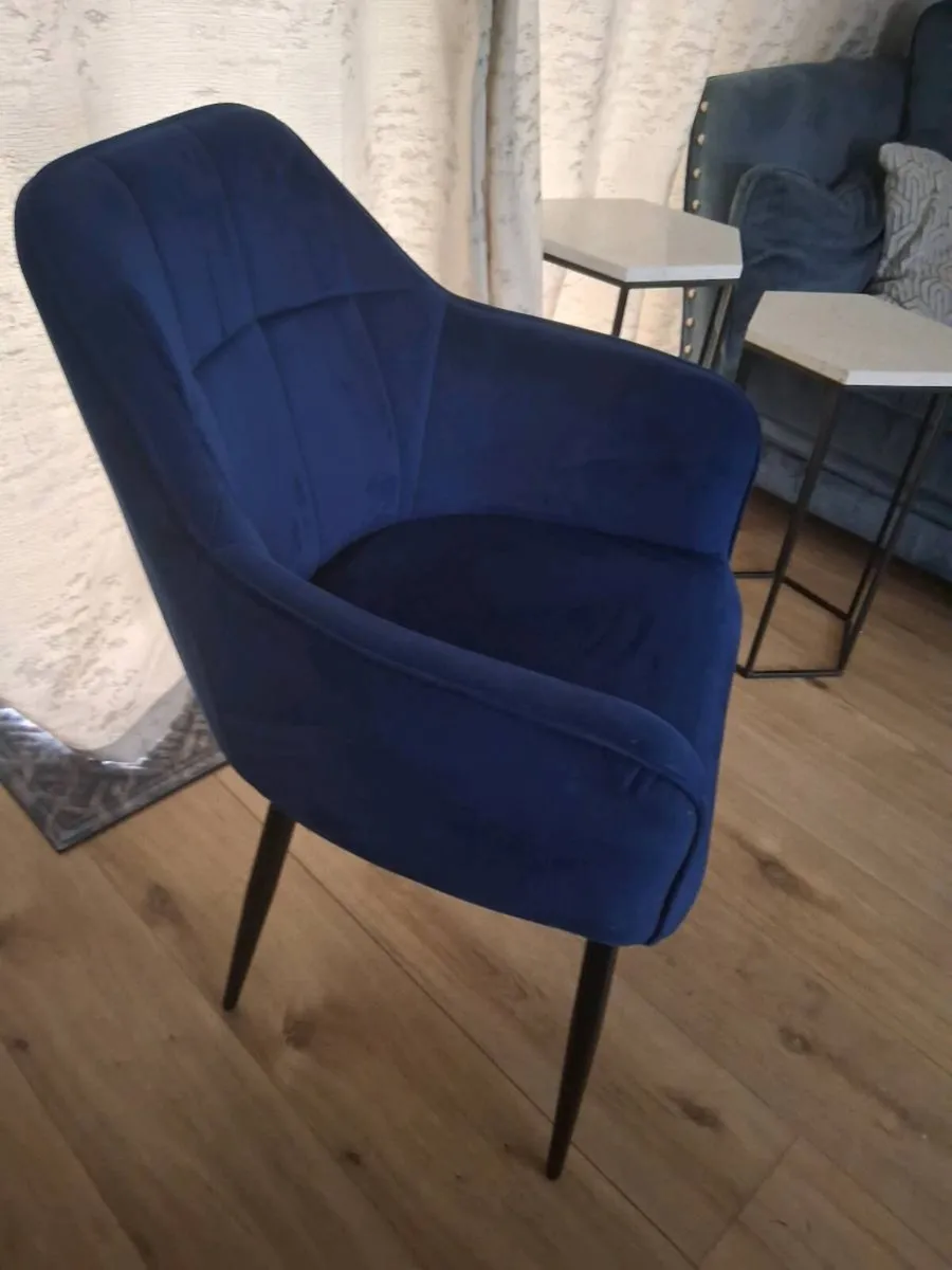 Blue Velvet Chair - Image 1