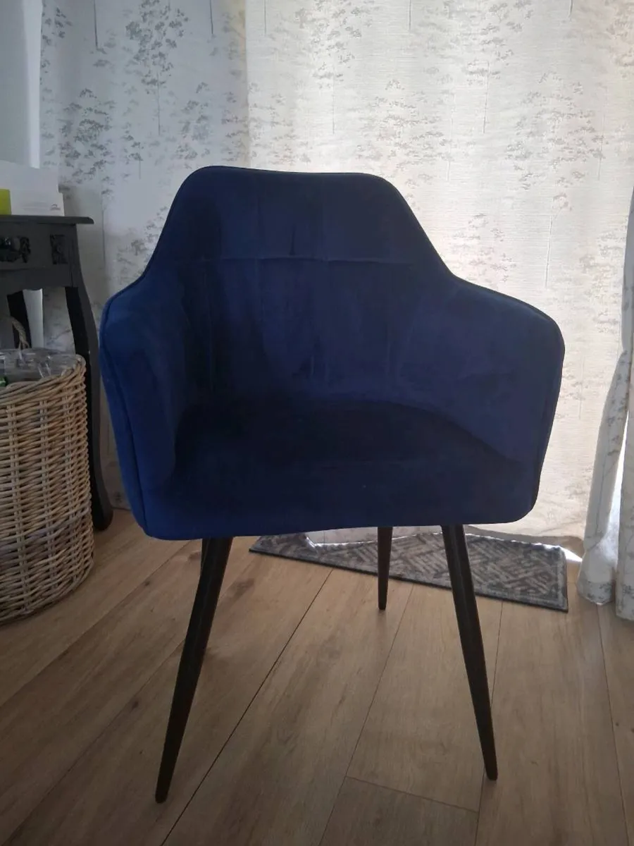 Blue Velvet Chair - Image 2