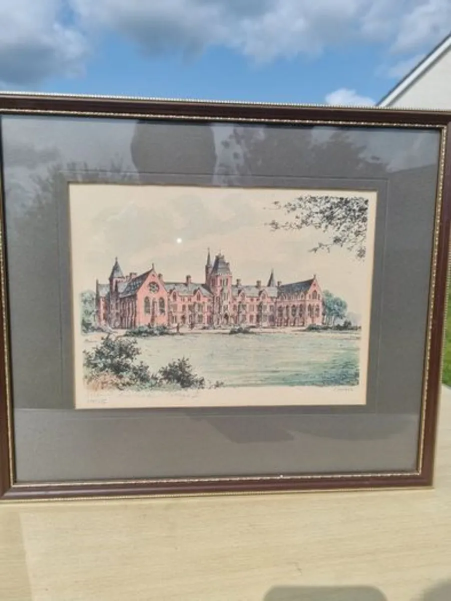 Vintage coloured etching - Belfast University - Image 2