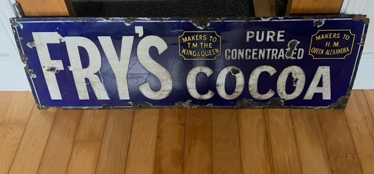 Fry’s Cocoa enamel vintage sign
