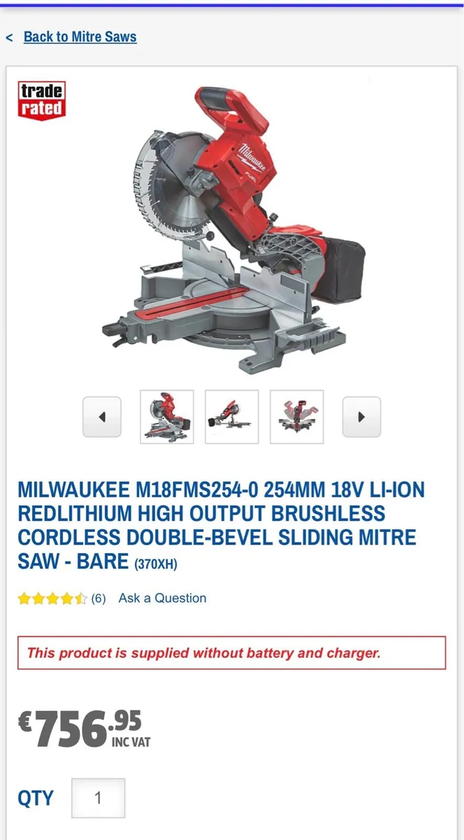 Milwaukee battery chop saw - Image 3