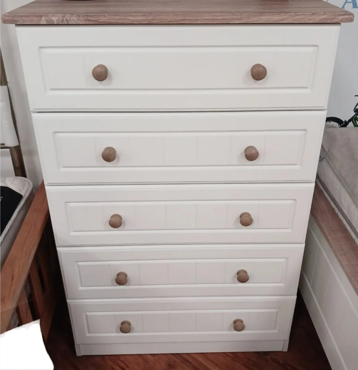 Large white pine chest of drawers
