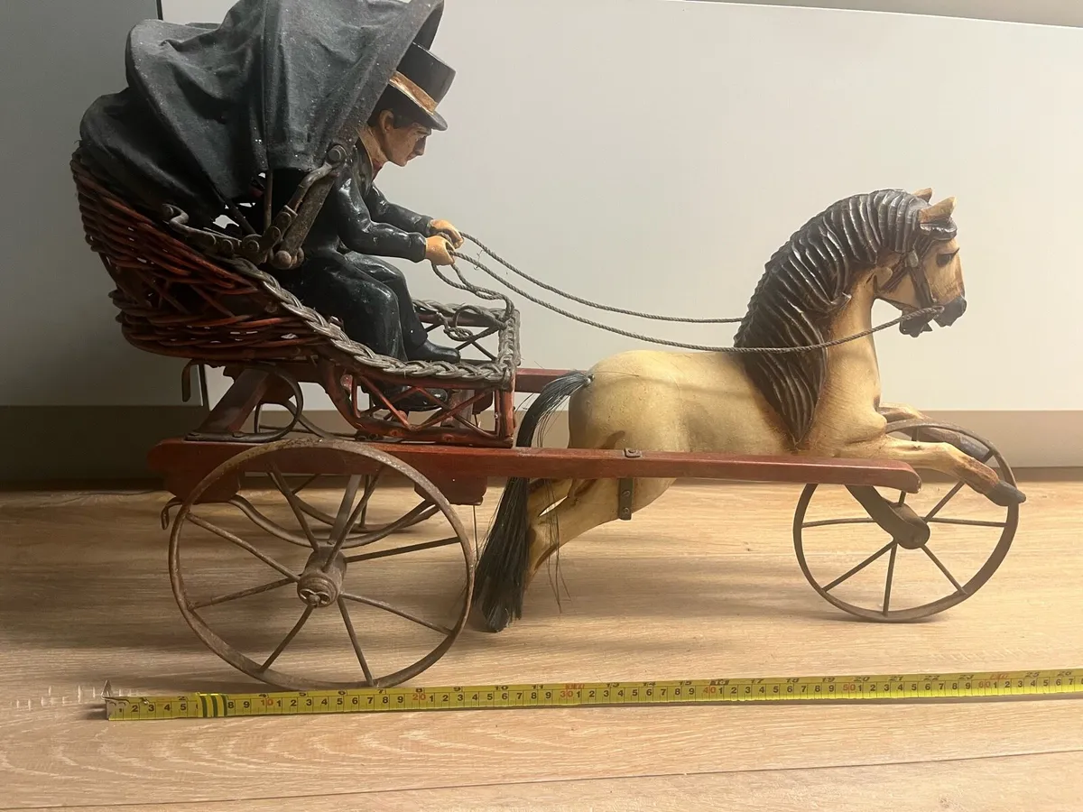 Vintage Large Antique Wood Carved Horse - Image 1