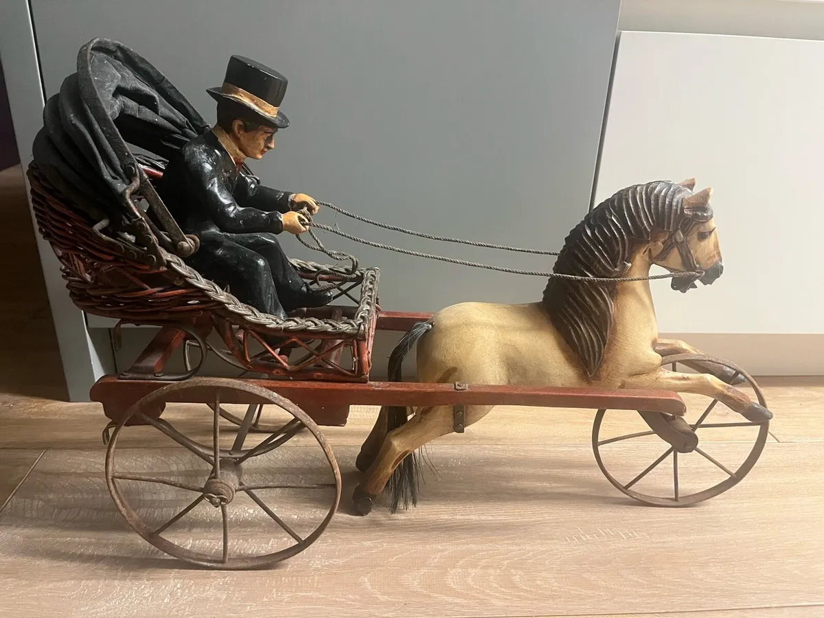 Vintage Large Antique Wood Carved Horse - Image 2