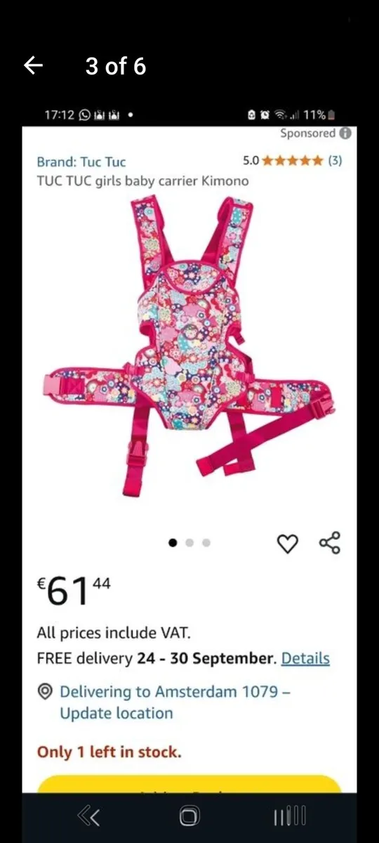 Nursery baby carrier booster seat - Image 1