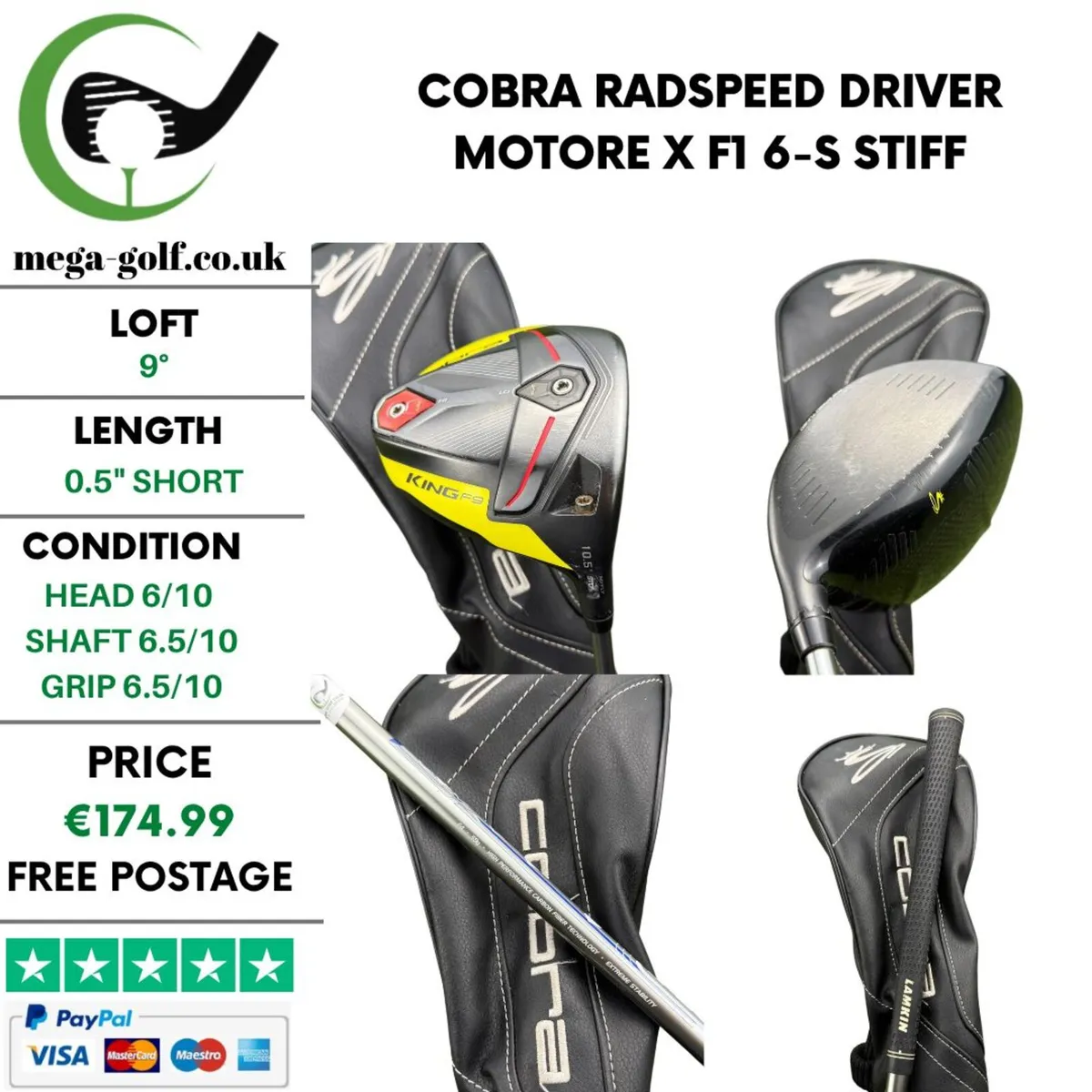 Cobra King F9 Driver / 10.5° / Helium F4 59G Stiff - Image 1