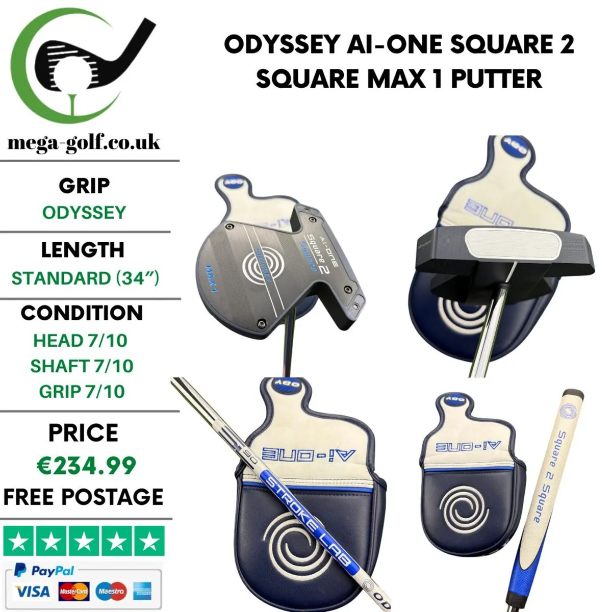 Odyssey Ai-One Square 2 Square Max 1 Putter / 34'' - Image 1