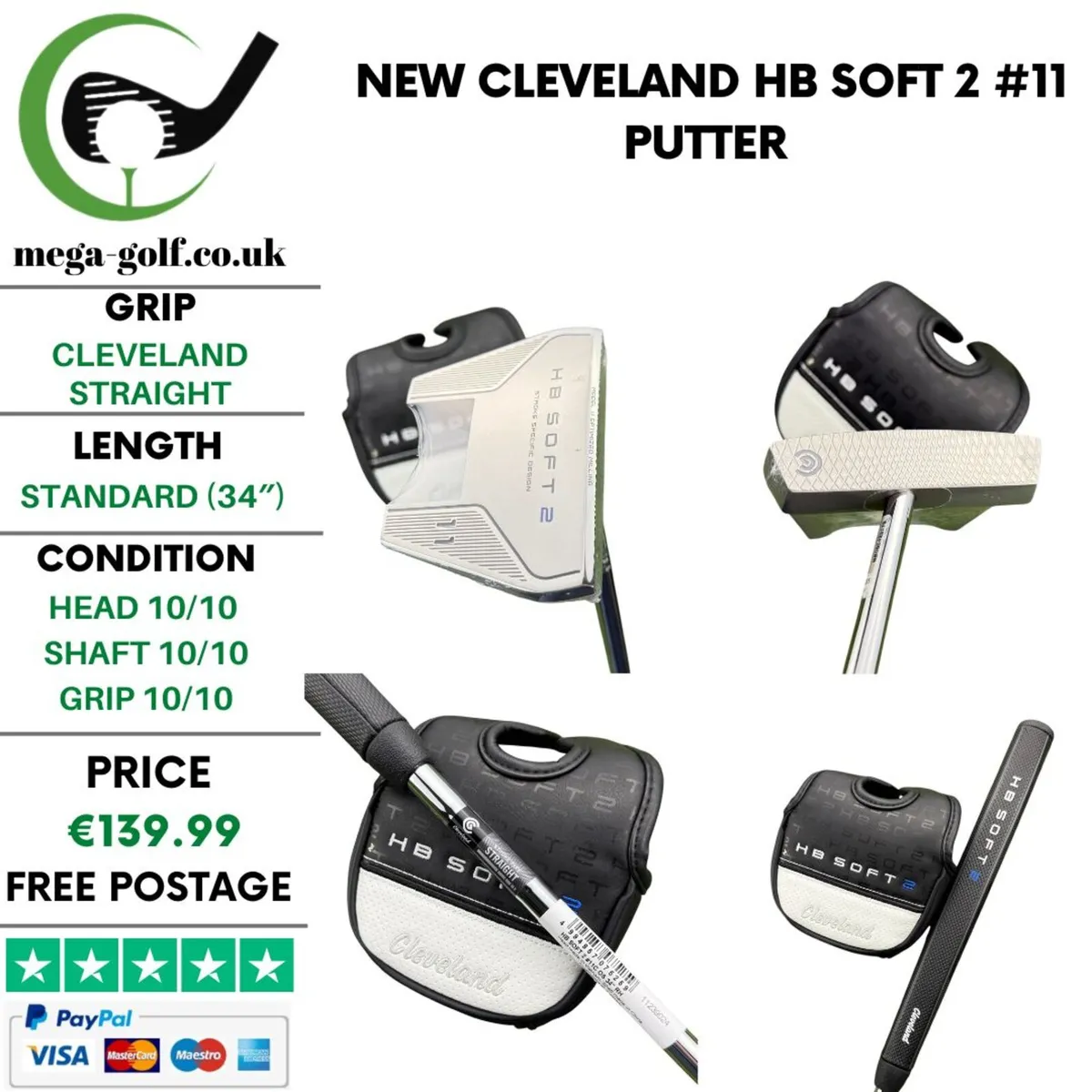 New Cleveland Hb Soft 2 #11 Putter / 34" - Image 1