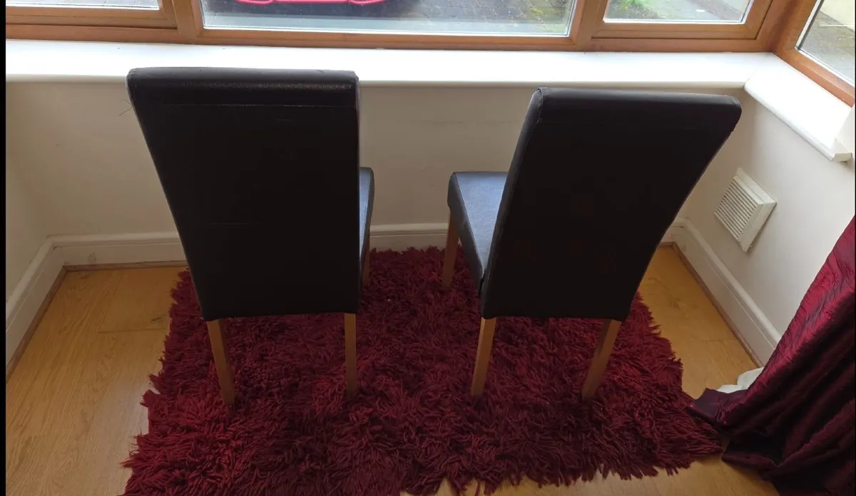 FREE - 2 x brown faux leather chairs - Image 2