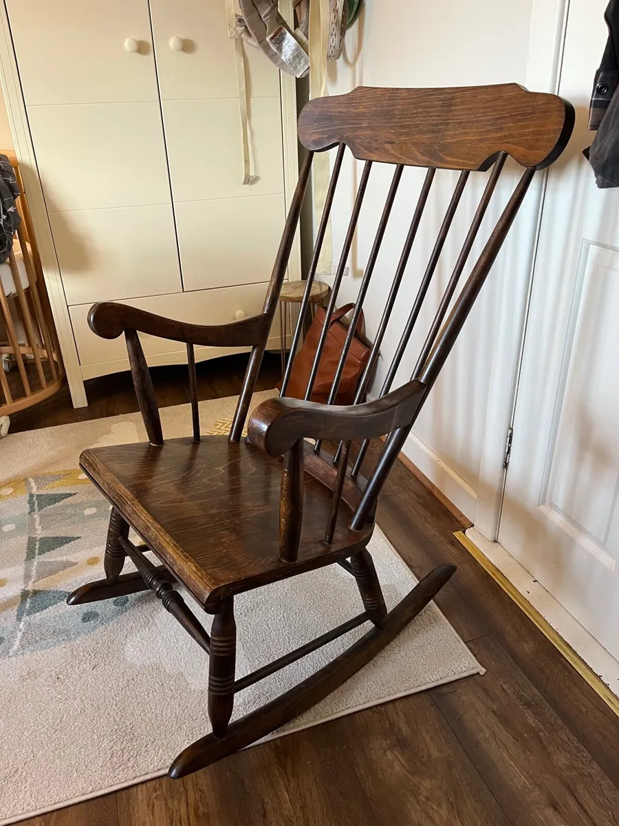 Solid Oak Rocking Chair - Image 4