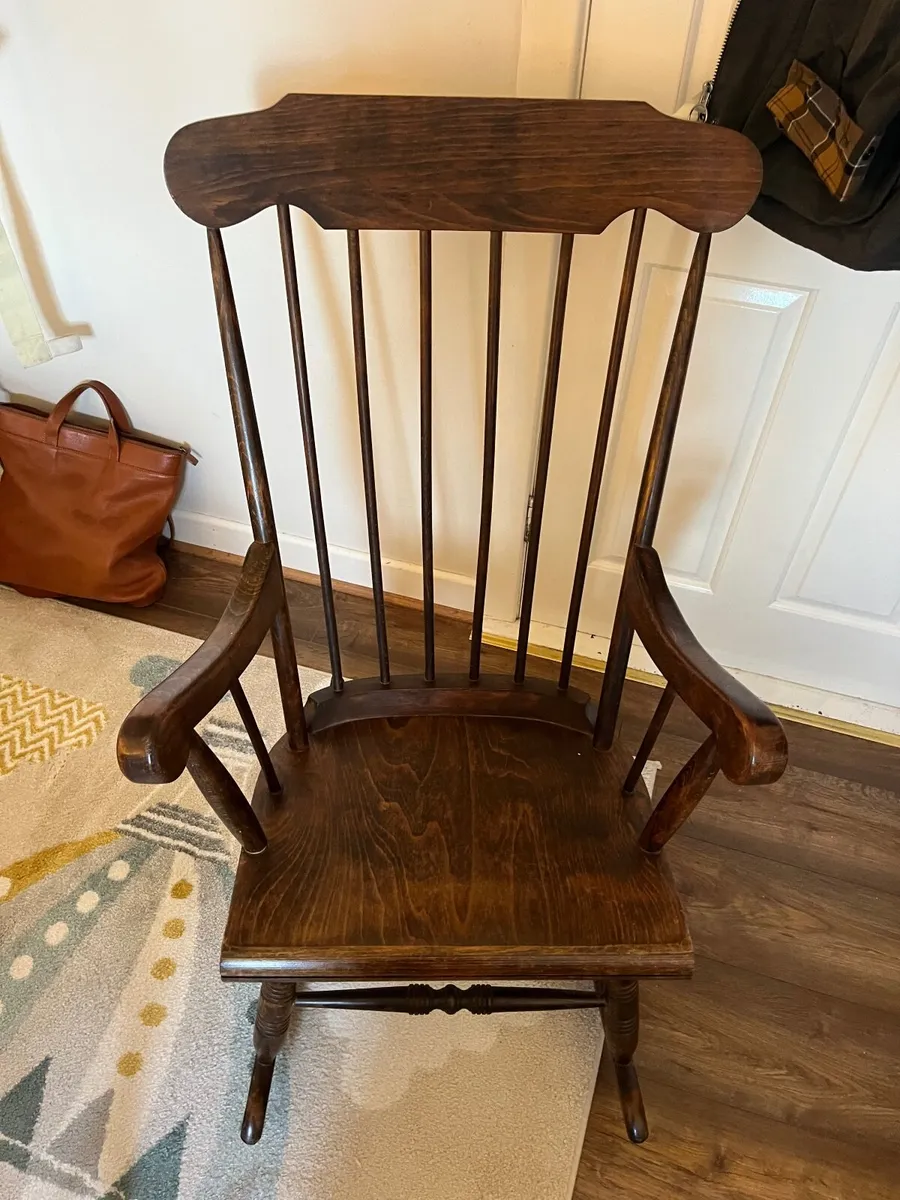 Solid Oak Rocking Chair - Image 2