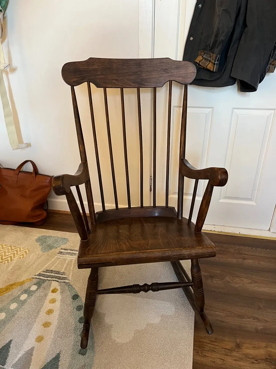 Solid Oak Rocking Chair - Image 3