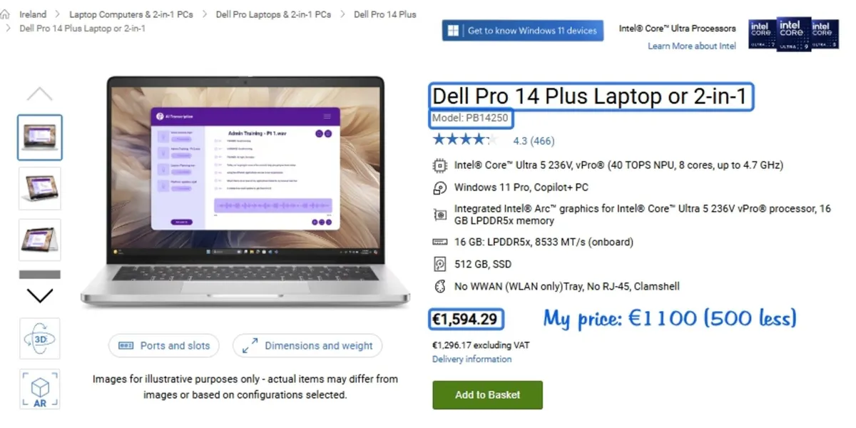 Dell Pro 14 Plus laptop, NEW - Image 4