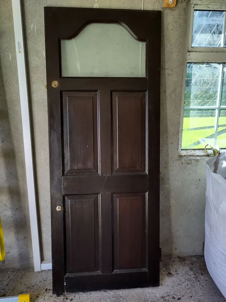 Back Door, Hardwood with Arched Toplight