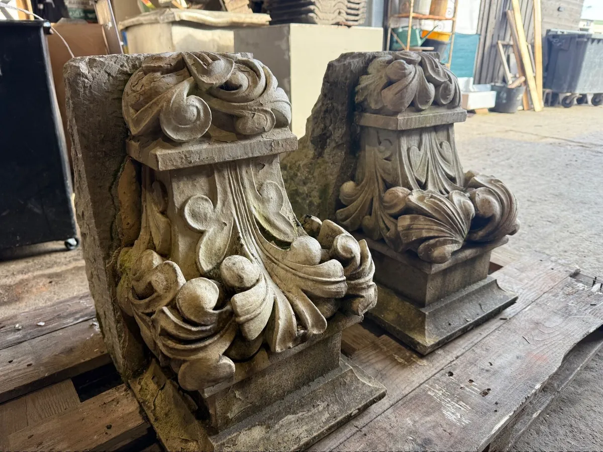 Pair stone corbels from Church  Balcony. - Image 4
