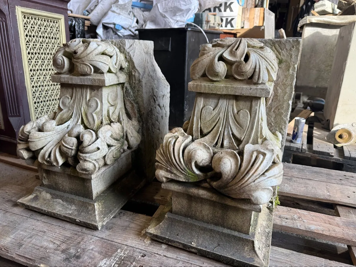 Pair stone corbels from Church  Balcony. - Image 1