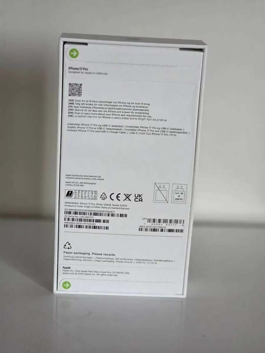 IPhone 17 Pro Silver Model A3523 256GB Sim Free Sealed 1 year Apple Warranty upon Activation UK version Open to Trade or Swap - Image 2