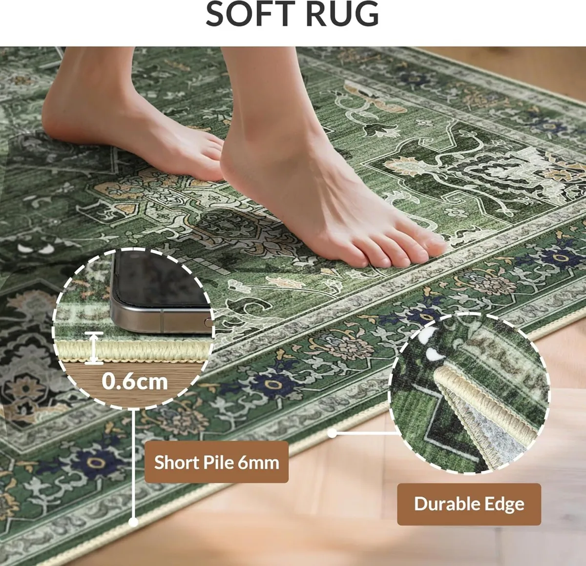 Rugs Living Room160x230cm – Dark Green Large - Image 2