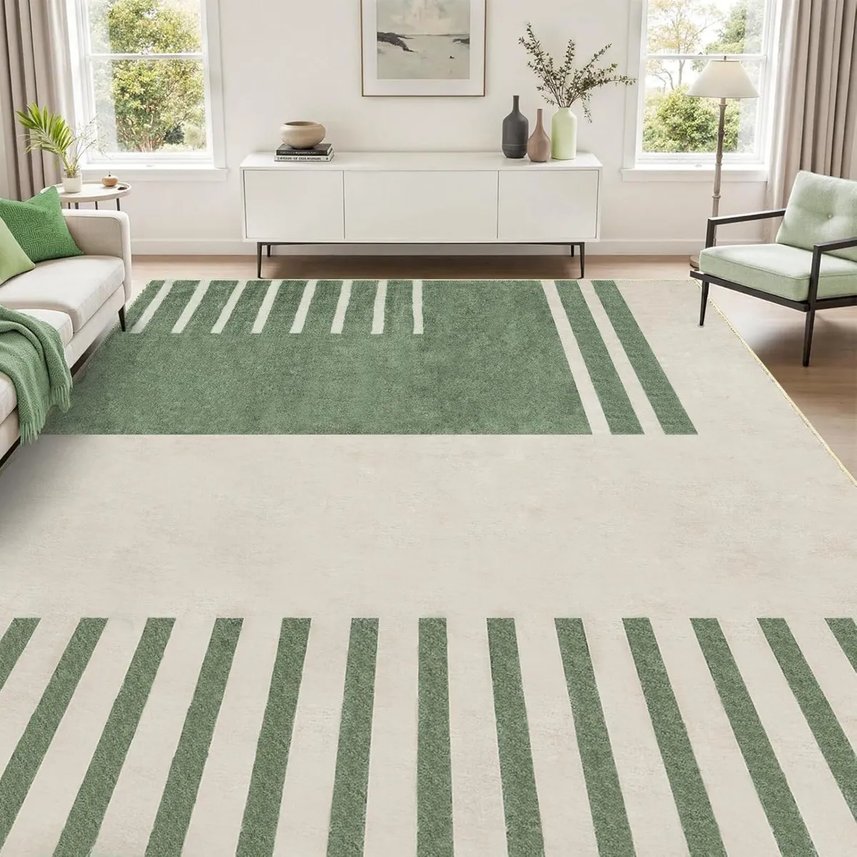 Rugs Living Room 160x230 cm GreenCream Line - Image 2