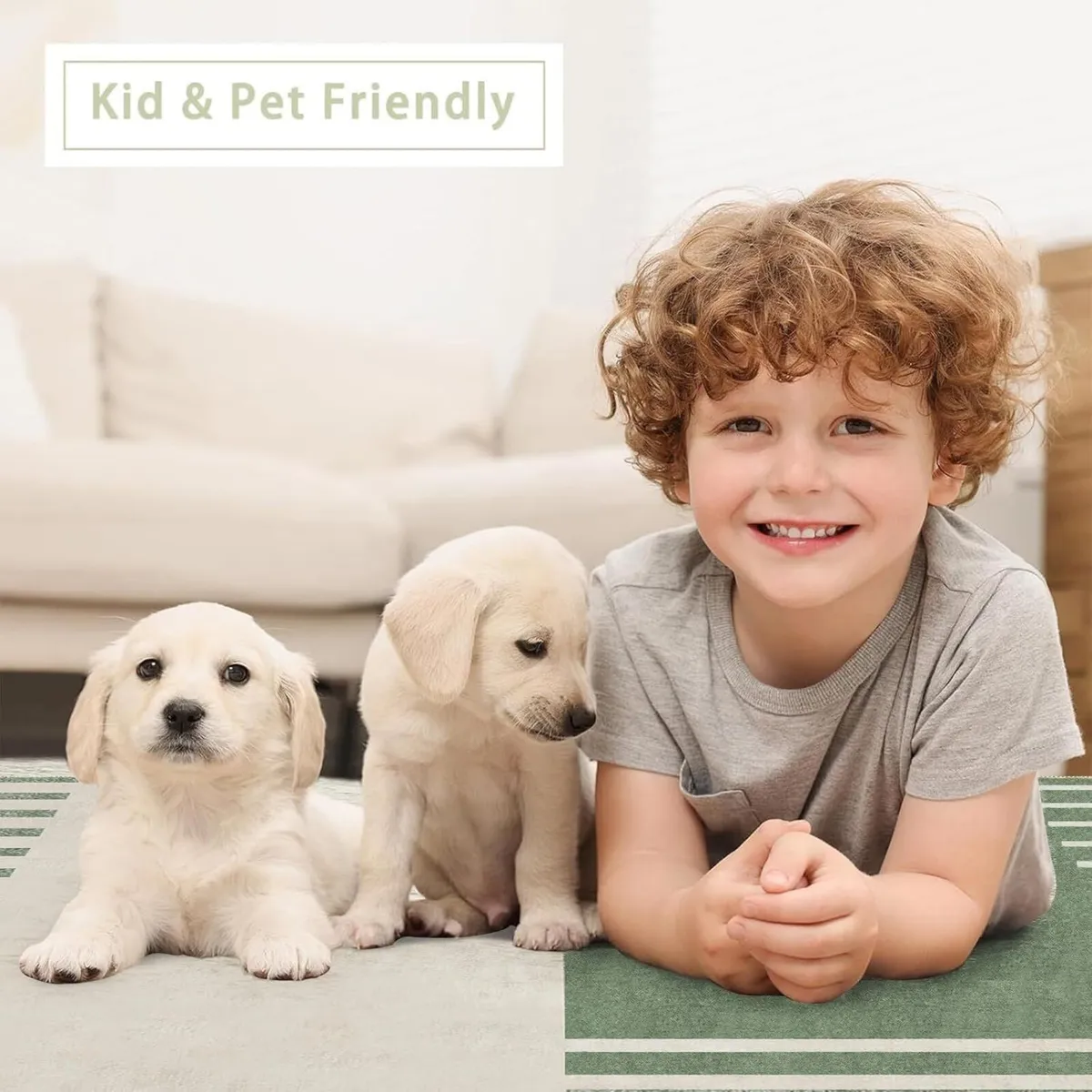 Rugs Living Room 160x230 cm GreenCream Line - Image 3