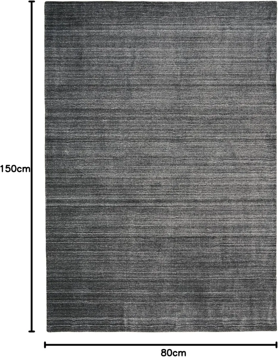 80 x 150 cm Living Room Rug Anthracite Natural - Image 3